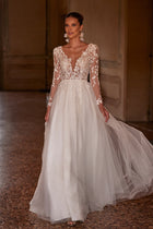 Lace wedding dress with long sleeves Calista Cristal from DAMA Couture (main picture)