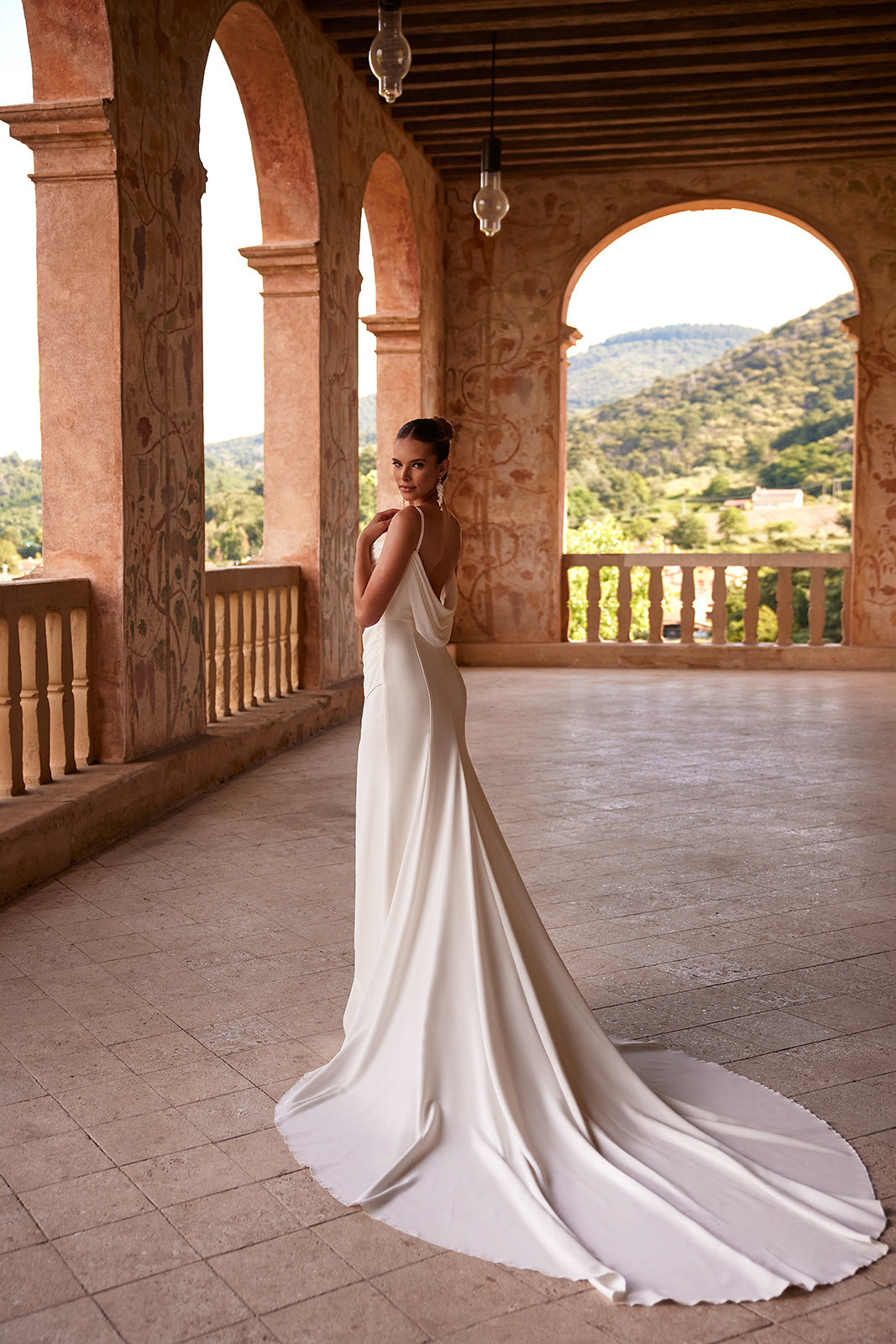 Plain classic wedding dress Charmony from DAMA Couture (back photo)